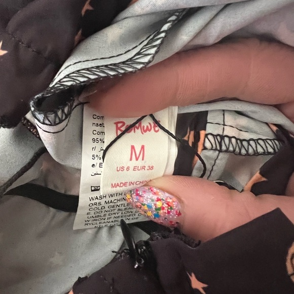 SHEIN Romwe Women's | Pinup Celestial Cold Shoulder Sweet🖤 Dress, med (6), NWOT - Picture 12 of 12